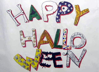 英会話教室のHappy Halloweenのポスタ－