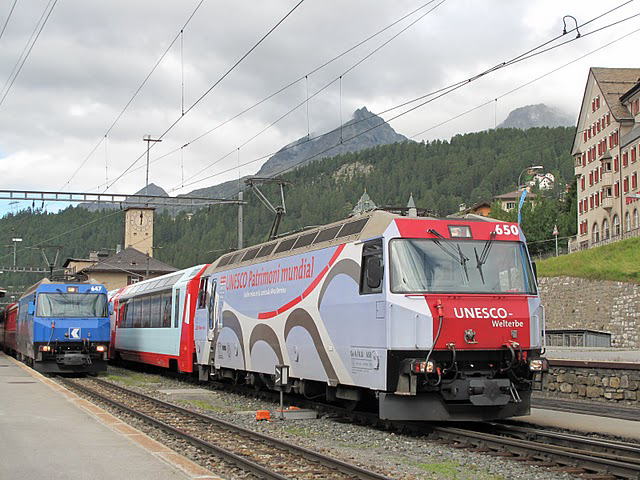 Glacier Express at St.Moritz station